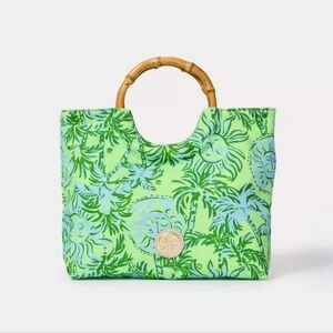 Green and Blue Tropical Print Women's Bag
